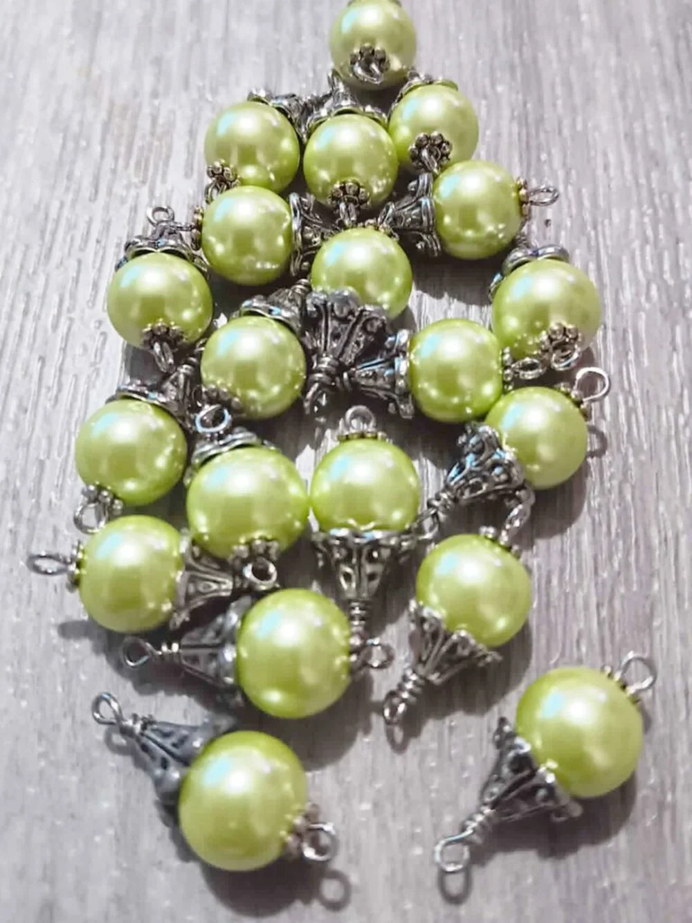 10mm Glass Pearl Bead Charms